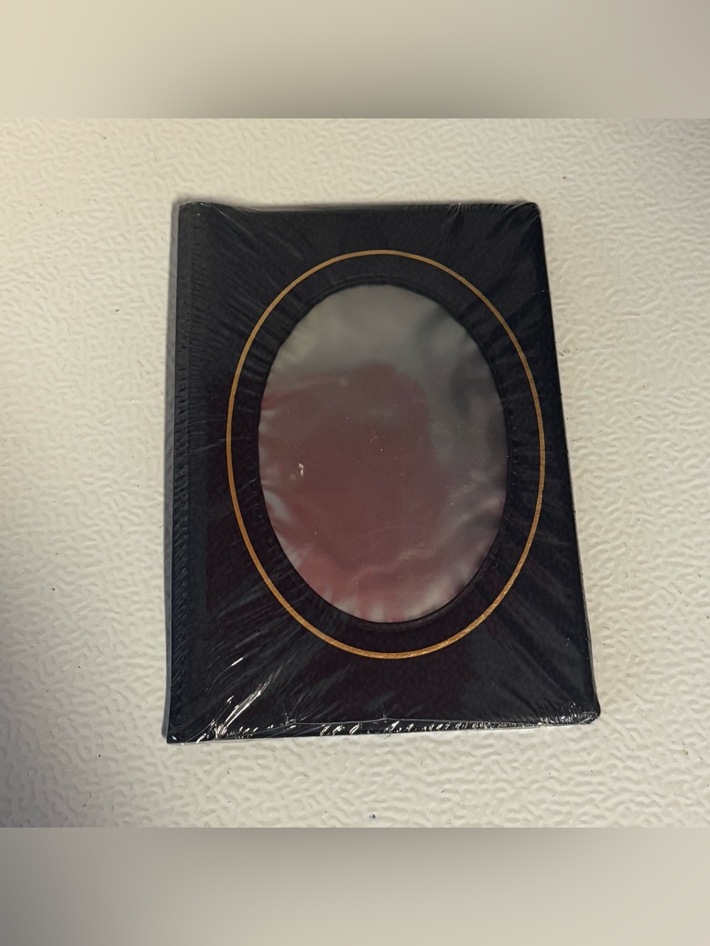Black Decorative Photo Album with Gold Oval Accent